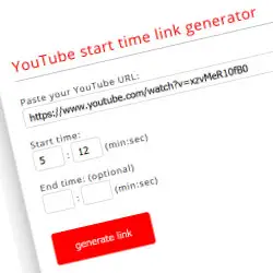 YouTube video start time url generator